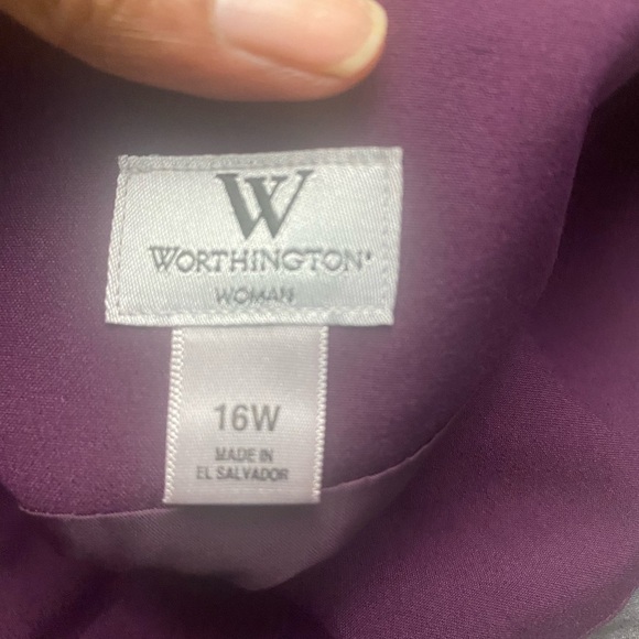 Lot of 2 Worthington Pencil Mini Slirts Purple and Gray 16W - Picture 7 of 7